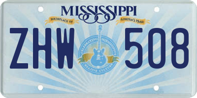 MS license plate ZHW508
