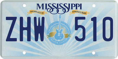 MS license plate ZHW510