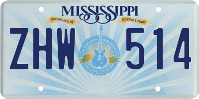 MS license plate ZHW514