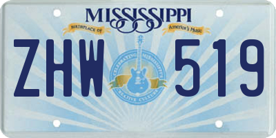 MS license plate ZHW519