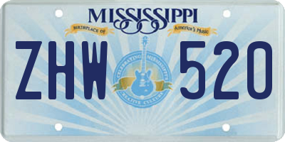 MS license plate ZHW520