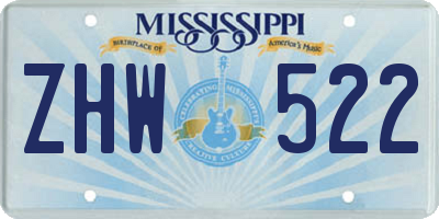 MS license plate ZHW522