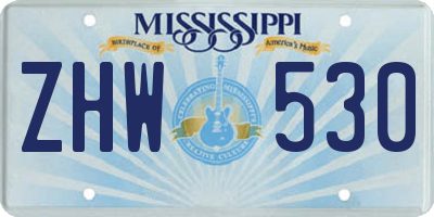 MS license plate ZHW530
