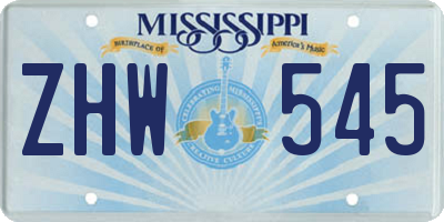MS license plate ZHW545