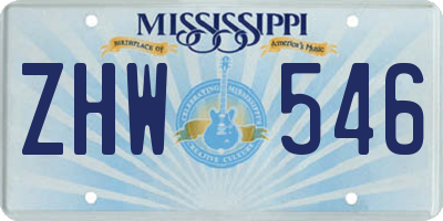 MS license plate ZHW546