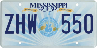 MS license plate ZHW550