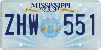 MS license plate ZHW551
