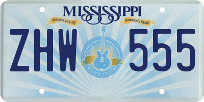 MS license plate ZHW555
