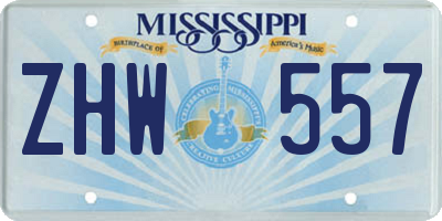 MS license plate ZHW557