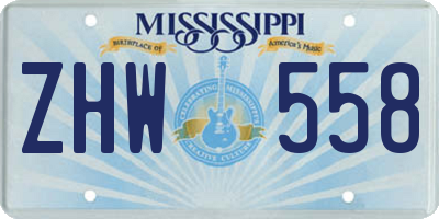 MS license plate ZHW558