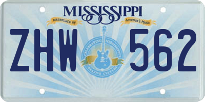 MS license plate ZHW562