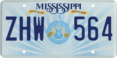 MS license plate ZHW564
