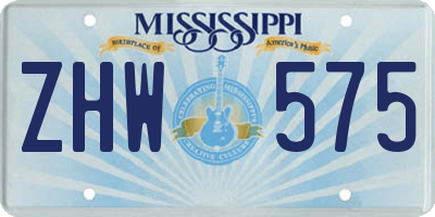 MS license plate ZHW575