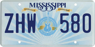 MS license plate ZHW580