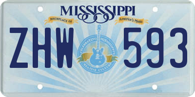 MS license plate ZHW593