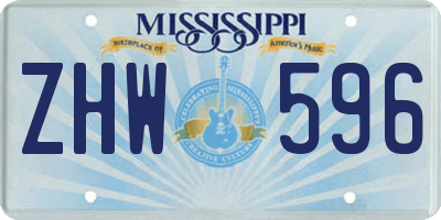 MS license plate ZHW596