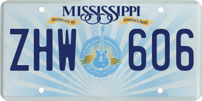 MS license plate ZHW606