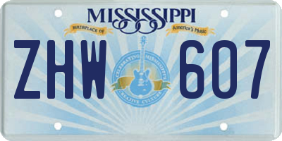 MS license plate ZHW607