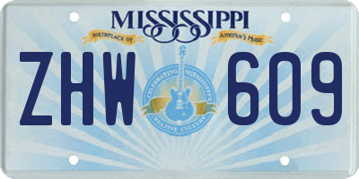 MS license plate ZHW609