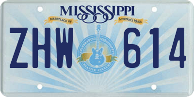 MS license plate ZHW614