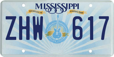 MS license plate ZHW617