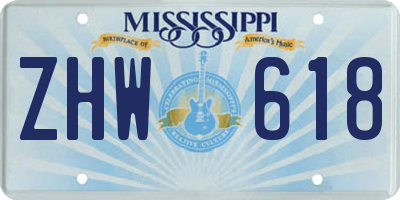 MS license plate ZHW618