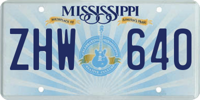 MS license plate ZHW640