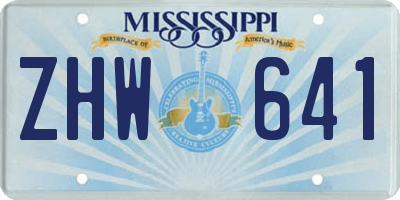 MS license plate ZHW641