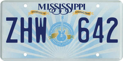 MS license plate ZHW642