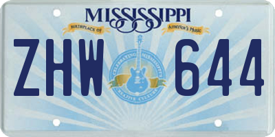 MS license plate ZHW644