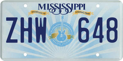 MS license plate ZHW648