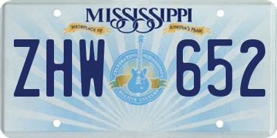 MS license plate ZHW652