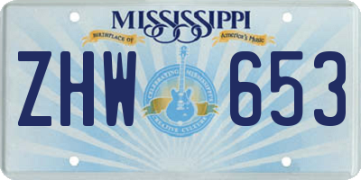 MS license plate ZHW653