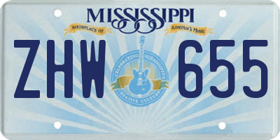 MS license plate ZHW655