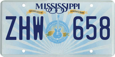 MS license plate ZHW658