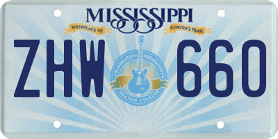 MS license plate ZHW660