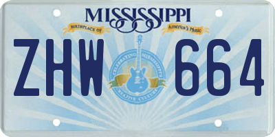 MS license plate ZHW664