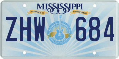 MS license plate ZHW684