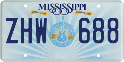 MS license plate ZHW688