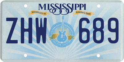 MS license plate ZHW689