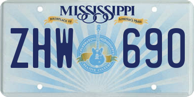 MS license plate ZHW690