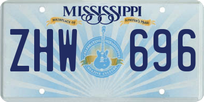 MS license plate ZHW696