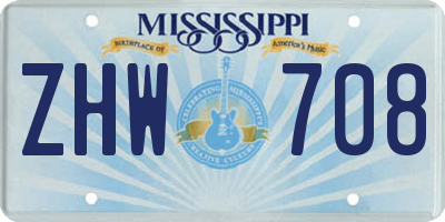 MS license plate ZHW708