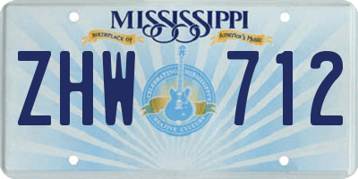 MS license plate ZHW712
