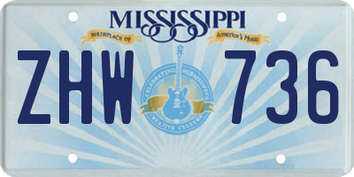 MS license plate ZHW736