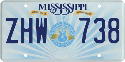 MS license plate ZHW738