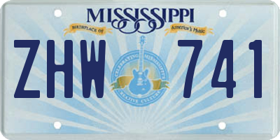 MS license plate ZHW741