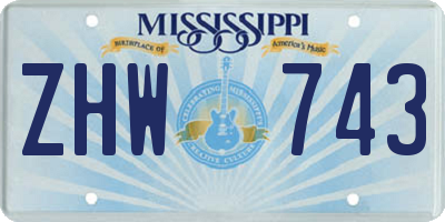 MS license plate ZHW743