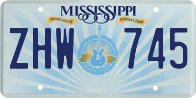 MS license plate ZHW745