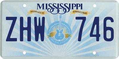 MS license plate ZHW746